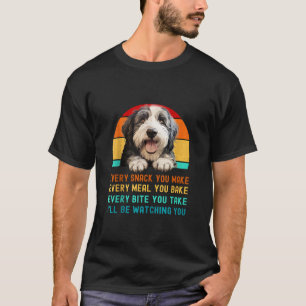 Grappige Oud Engels Sheepdog Puppy Hond Mam Papa M T-shirt