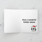 Grappige Oud-Engelse herdershond in Santa Hat Feestdagen Kaart (Binnen)