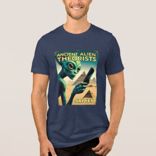 Grappige Oude Buitenaardse Piramide Samenzwering Tri-Blend Shirt