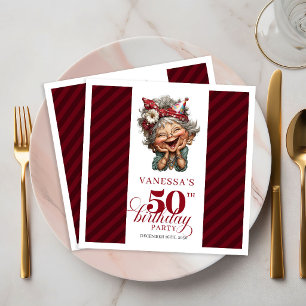 Grappige Oude Dame 50e Verjaardag Servetten Tafel
