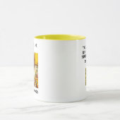 Grappige oude dame bakker koffie mok (Midden)