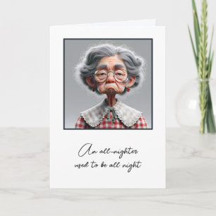 Grappige Oude Dame Die Verjaardag Oud Wordt Kaart