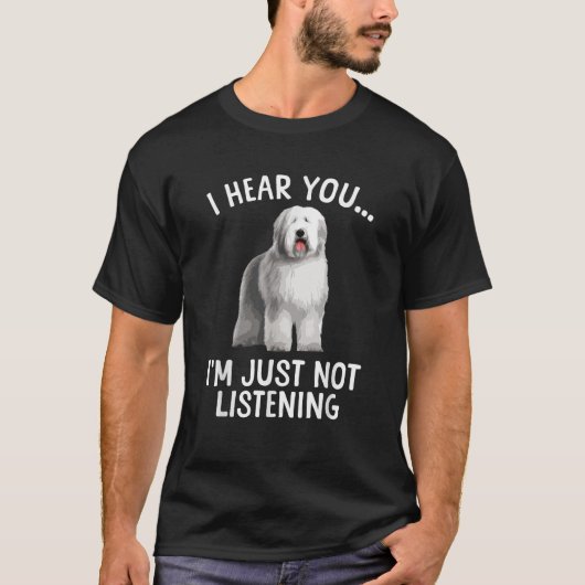 Grappige Oude Engelse Schaapshond Kunst Voor Manne T-shirt (Voorkant)