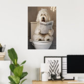 Grappige Oude Engelse Schapendoek Badkamer Print, Poster (Thuiskantoor)