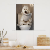 Grappige Oude Engelse Schapendoek Badkamer Print, Poster (Keuken)