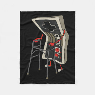 Grappige Oude Gamer Gamen Retro 80s 90s Videogame Fleece Deken