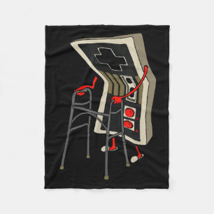 Grappige Oude Gamer Gamen Retro 80s 90s Videospel Fleece Deken