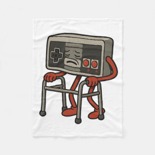 Grappige Oude Gamer Gamen Retro 80s 90s Videospel  Fleece Deken