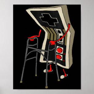 Grappige Oude Gamer Gamen Retro 80s 90s Videospel Poster