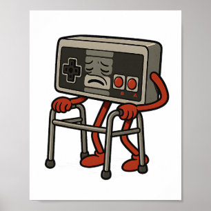 Grappige Oude Gamer Gamen Retro Jaren 80 90 Videos Poster