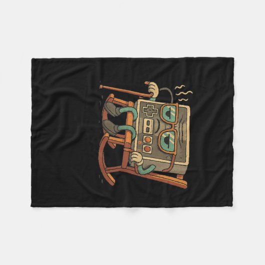 Grappige oude Gamer Gaming Retro jaren 90 videogam Fleece Deken (Voorkant (Horizontaal))