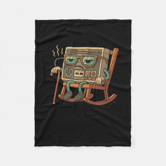Grappige oude Gamer Gaming Retro jaren 90 videogam Fleece Deken (Voorkant)