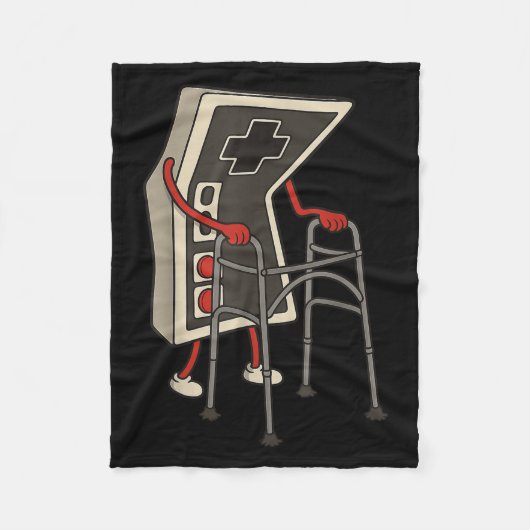 Grappige oude Gamer Gaming Retro jaren 90 videogam Fleece Deken (Voorkant)