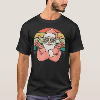 Grappige Oude Gamer Kerstman Gamer Kerst Retro Ker T-shirt