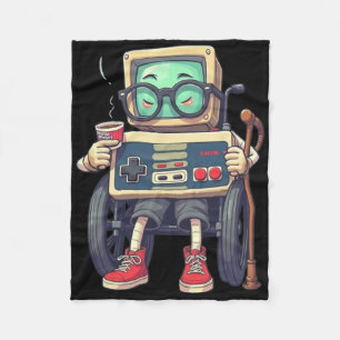 Grappige Oude Gamer Retro 80s 90s Videospel Contro Fleece Deken