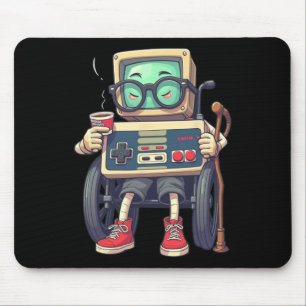 Grappige Oude Gamer Retro 80s 90s Videospel Contro Muismat