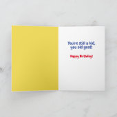 Grappige oude geit is nog steeds een Kind verjaard Kaart (Binnen)