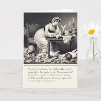 Grappige oude gravure van Jane Austen kaart