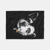 Grappige Oude Jazz Hond die Sigaret Rookt Fleece Deken (Voorkant (Horizontaal))