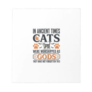 Grappige Oude Katten Aanbede Als Goden Vintage T-S Notitieblok