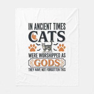 Grappige Oude Katten Aanbeden Als Goden Vintage T- Fleece Deken