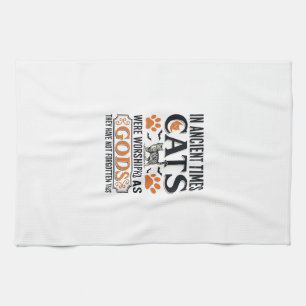 Grappige Oude Katten Aanbeden Als Goden Vintage T- Theedoek
