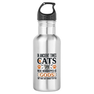Grappige Oude Katten Aanbeden Als Goden Vintage T- Waterfles