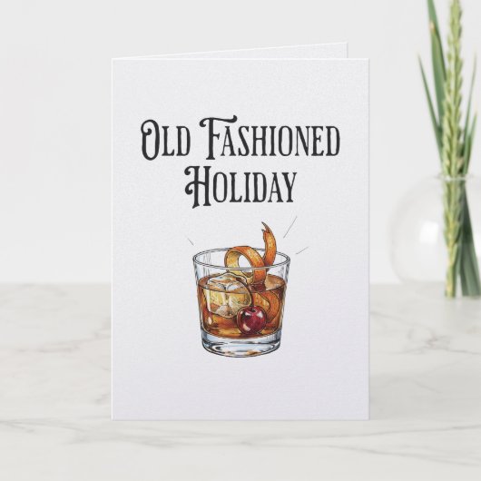 Grappige Oude Kerst Vakantie Cocktail Kerstmis Kaart (Voorkant)