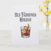 Grappige Oude Kerst Vakantie Cocktail Kerstmis Kaart (Gele Bloem)