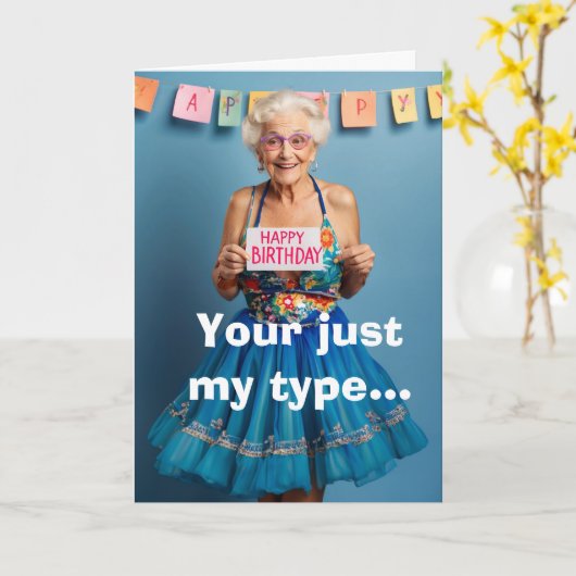 Grappige Oude Leeftijd Kaart (Gele Bloem)