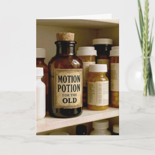 Grappige Oude Leeftijd Toverdrank Medicijnfles Kaart (Voorkant)
