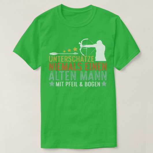 Grappige Oude Man Boogschieten Boogschieten  T-shirt (Design voorkant)