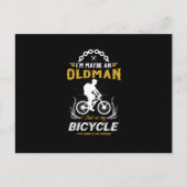 Grappige oude Man fietsliefhebber Feestdagenkaart (Voorkant)