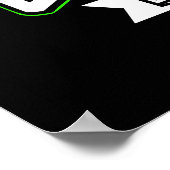 grappige oude man gamer waanzinnig poster (Hoek)