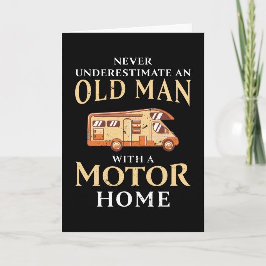 Grappige Oude Man Motorhome Kerstcadeau Kaart (Voorkant)