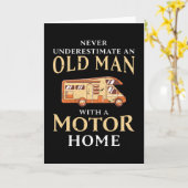 Grappige Oude Man Motorhome Kerstcadeau Kaart (Gele Bloem)
