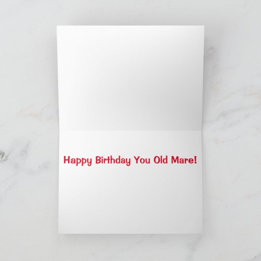 Grappige Oude Man Paard Wenskaart Kaart (Binnen)
