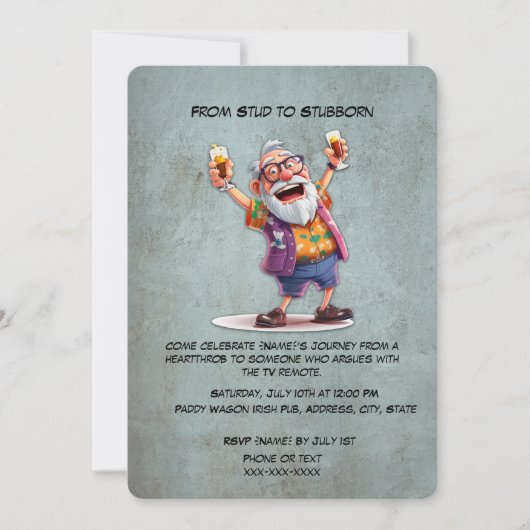 Grappige oude Man verjaardag - het leven van de pa Kaart (Voorkant)