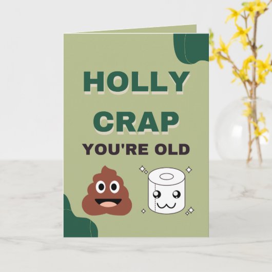 grappige oude mannen / humor wc kaart (Gele Bloem)