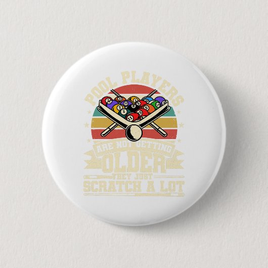 Grappige Oude Mannen Vrouwen 8 Ball Biljart Pool S Ronde Button 5,7 Cm (Voorkant)