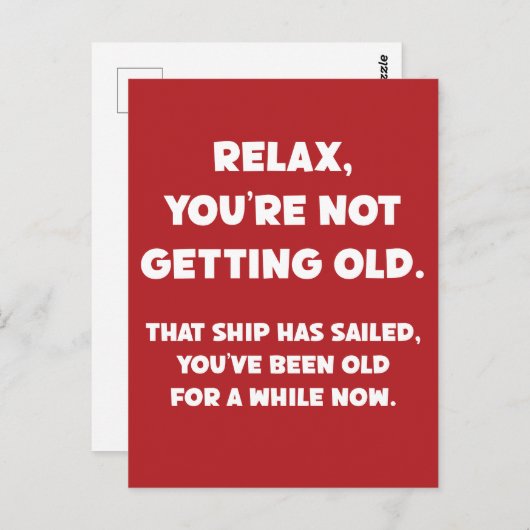 Grappige oude mensen grappen dat je al een tijdje  briefkaart (Voorkant / Achterkant)