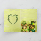 GRAPPIGE OUDE MODE ST.PATRICKS DAG KATTEN MET HART KAART (Binnen)