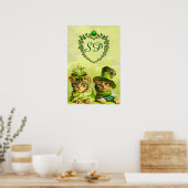 GRAPPIGE OUDE MODE ST.PATRICKS KATTEN, HART MONOGR POSTER (Keuken)