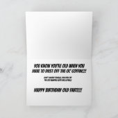 Grappige oude scheet branden gelukkige verjaardag  kaart (Binnen)