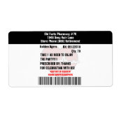 Grappige oude scheten partij recept RX fles Etiket (Voorkant)