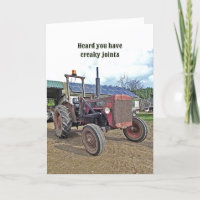 Grappige Oude Tractor Boer Beterschap Heup Knie Op