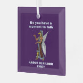 Grappige oude ufo annunaki alien glas ornament (Voorkant links)