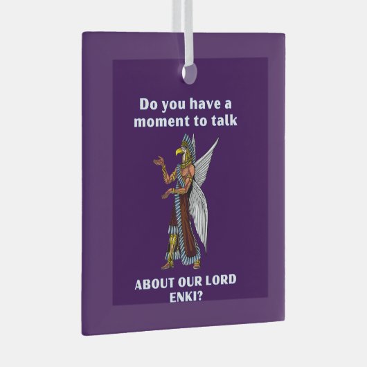 Grappige oude ufo annunaki alien glas ornament (Voorkant Rechts)