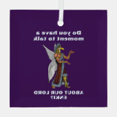 Grappige oude ufo annunaki alien glas ornament (Achterkant)