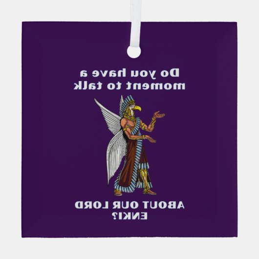 Grappige oude ufo annunaki alien glas ornament (Achterkant)